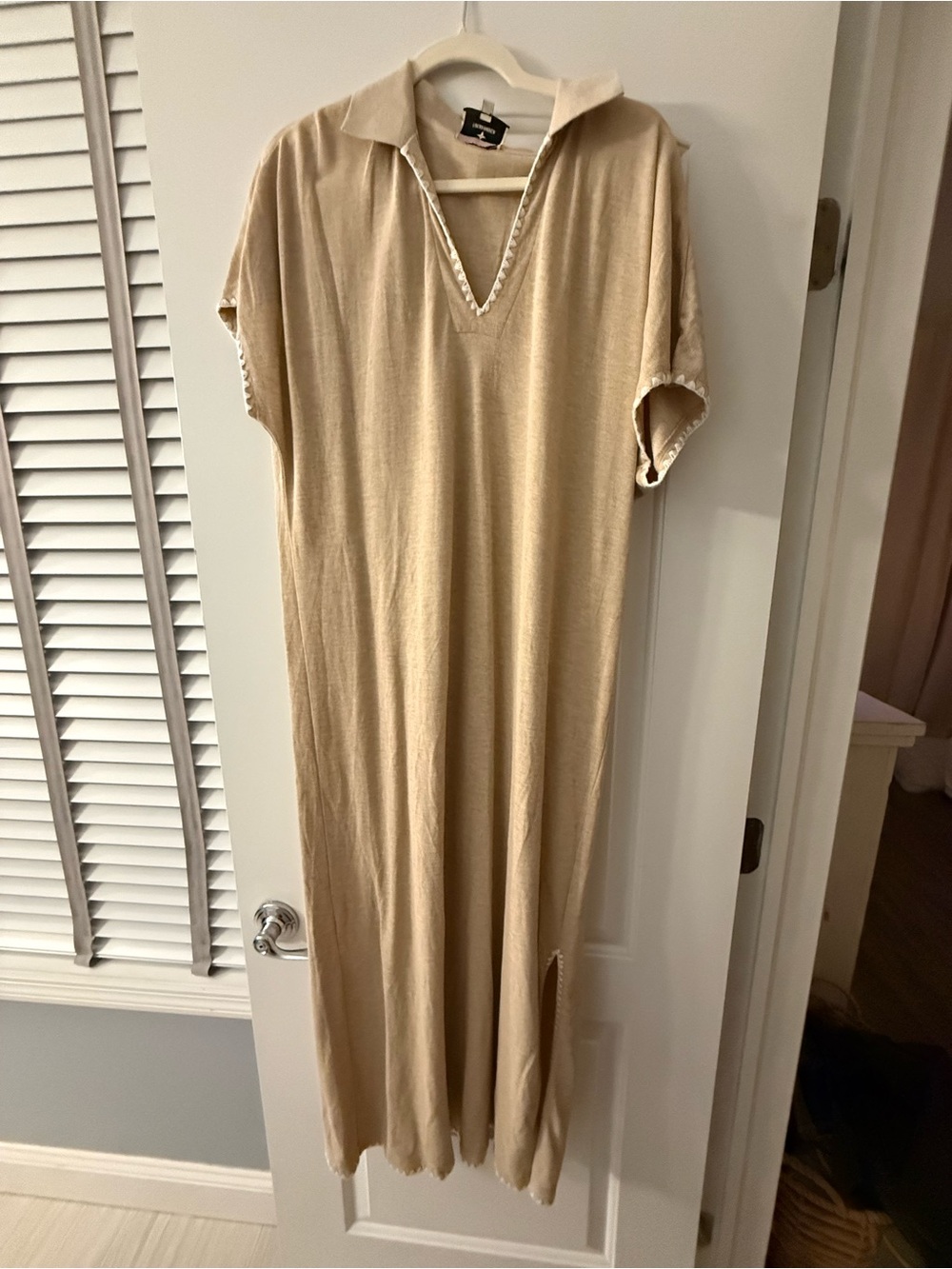Tuckernuck Beige Maxi Dress with Collar